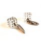 Vintage Silver Tone Lucite & Rhinestone Dice Cufflinks