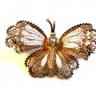 Vintage 800 Silver European Filigree Butterfly Brooch