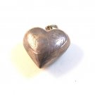 Large Vintage Sterling Silver Puffy Heart Pendant