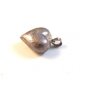 Large Vintage Sterling Silver Puffy Heart Pendant