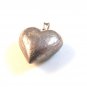 Large Vintage Sterling Silver Puffy Heart Pendant