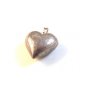 Large Vintage Sterling Silver Puffy Heart Pendant