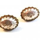 Early Miriam Haskell Faux Pearl Lustre Clip On Earrings