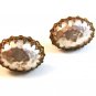 Early Miriam Haskell Faux Pearl Lustre Clip On Earrings