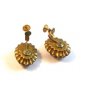 Early Miriam Haskell Faux Pearl Lustre Clip On Earrings