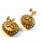 Early Miriam Haskell Faux Pearl Lustre Clip On Earrings