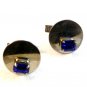 Vintage Silver Tone & Blue Cufflinks