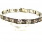 Edwardian Art Deco Sterliing Silver Amythests Filigree Bracelet Unbranded 7715aa