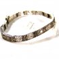 Edwardian Art Deco Sterliing Silver Amythests Filigree Bracelet Unbranded 7715aa