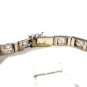 Edwardian Art Deco Sterliing Silver Amythests Filigree Bracelet Unbranded 7715aa