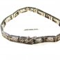 Edwardian Art Deco Sterliing Silver Amythests Filigree Bracelet Unbranded 7715aa
