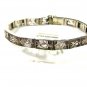 Edwardian Art Deco Sterliing Silver Amythests Filigree Bracelet Unbranded 7715aa