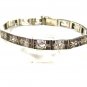 Edwardian Art Deco Sterliing Silver Amythests Filigree Bracelet Unbranded 7715aa
