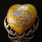 Vintage Siam Sterling Yellow Niello Enamel Mermaid In Heart Brooch
