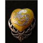 Vintage Siam Sterling Yellow Niello Enamel Mermaid In Heart Brooch