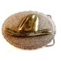 Vintage Silver Tone Old Time Cowboy Hat Belt Buckle