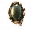 Great Vintage Native American Sterling Green Agate Ring Sz 8