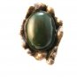 Great Vintage Native American Sterling Green Agate Ring Sz 8
