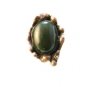 Great Vintage Native American Sterling Green Agate Ring Sz 8