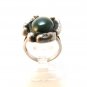 Great Vintage Native American Sterling Green Agate Ring Sz 8