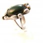 Great Vintage Native American Sterling Green Agate Ring Sz 8