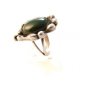 Great Vintage Native American Sterling Green Agate Ring Sz 8