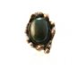 Great Vintage Native American Sterling Green Agate Ring Sz 8