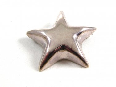Sterling Silver Mexican 5 Pointed Star Brooch Signed Tiffany