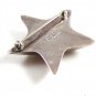 Sterling Silver Mexican 5 Pointed Star Brooch Signed Tiffany