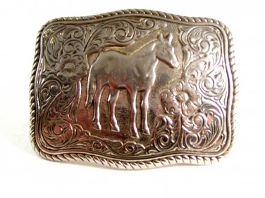 Vintage Western Cowboy Standing Horse Belt Buckle 12022013