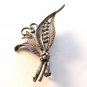 Vintage Marcasite Sterling Silver Leaf Brooch