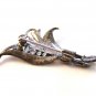 Vintage Marcasite Sterling Silver Leaf Brooch