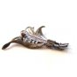 Vintage Marcasite Sterling Silver Leaf Brooch