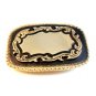 Gold Tone Black Enamel Western Cowboy Belt Buckle Made in USA
