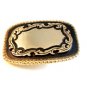 Gold Tone Black Enamel Western Cowboy Belt Buckle Made in USA