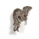 Vintage Southwest Handmade Sterling Silver Kachina Flute Player Brooch