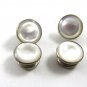Art Deco True Vintage Silvertone Mother Pearl Cufflinks By SNAP LINK 101314
