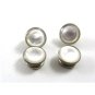 Art Deco True Vintage Silvertone Mother Pearl Cufflinks By SNAP LINK 101314