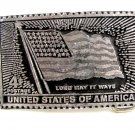 4 Cent Postage USA Flag Long May It Wave Belt Buckle 62514