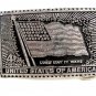 4 Cent Postage USA Flag Long May It Wave Belt Buckle 62514