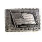 4 Cent Postage USA Flag Long May It Wave Belt Buckle 62514