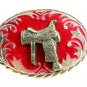 Made in USA Western Long Horn Head Belt Buckle #102113