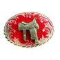 Made in USA Western Long Horn Head Belt Buckle #102113