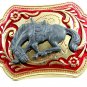 Made in USA Western Long Horn Head Belt Buckle #102113