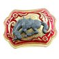 Made in USA Western Long Horn Head Belt Buckle #102113