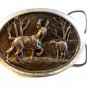 Vintage Buck & Doe Deer Belt Buckle by Horizon Designs Made in U.S.A.