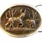 Vintage Buck & Doe Deer Belt Buckle by Horizon Designs Made in U.S.A.