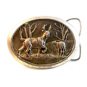 Vintage Buck & Doe Deer Belt Buckle by Horizon Designs Made in U.S.A.