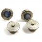 Art Deco True Vintage Silvertone Purple or Blue Cufflinks Unmarked 101314