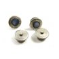 Art Deco True Vintage Silvertone Purple or Blue Cufflinks Unmarked 101314